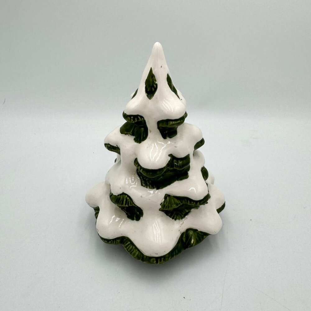 Vintage Fitz and Floyd Ceramic Christmas Tree 6" Japan Decor Tabletop chippy vin